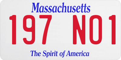 MA license plate 197NO1