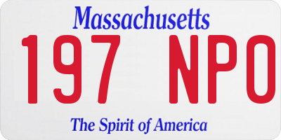 MA license plate 197NP0