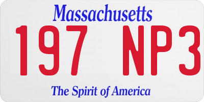 MA license plate 197NP3
