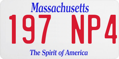 MA license plate 197NP4