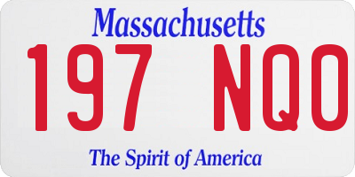 MA license plate 197NQ0