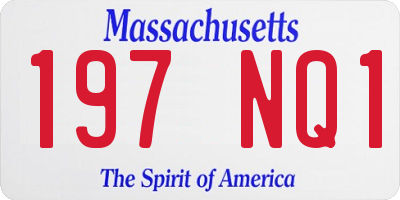 MA license plate 197NQ1