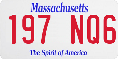 MA license plate 197NQ6