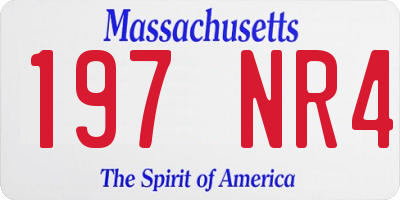 MA license plate 197NR4