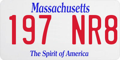 MA license plate 197NR8