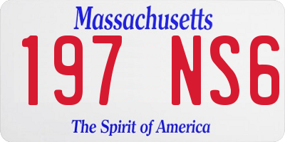 MA license plate 197NS6