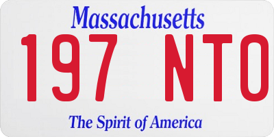 MA license plate 197NT0