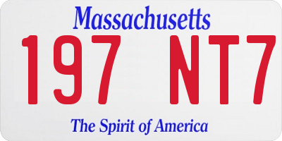 MA license plate 197NT7