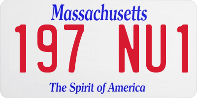 MA license plate 197NU1