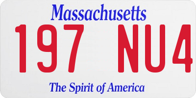 MA license plate 197NU4
