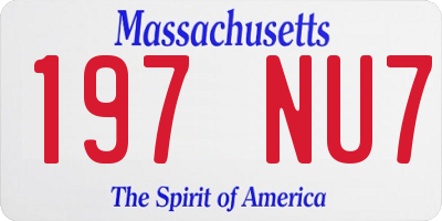MA license plate 197NU7