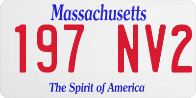 MA license plate 197NV2