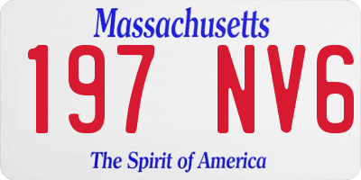 MA license plate 197NV6