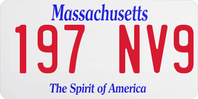 MA license plate 197NV9