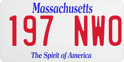 MA license plate 197NW0