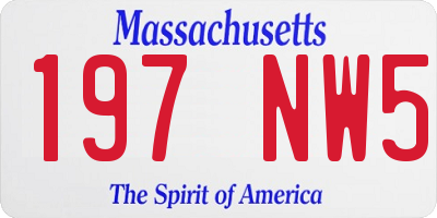 MA license plate 197NW5