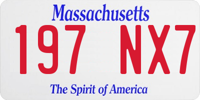 MA license plate 197NX7