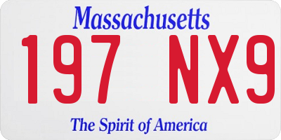 MA license plate 197NX9