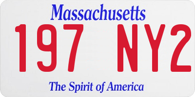 MA license plate 197NY2