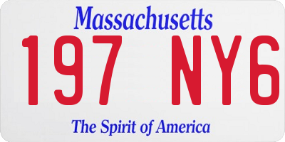 MA license plate 197NY6
