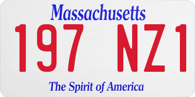 MA license plate 197NZ1