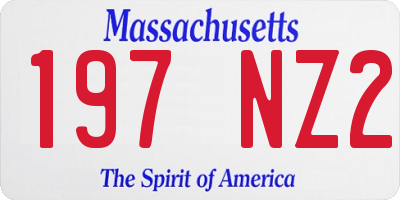 MA license plate 197NZ2