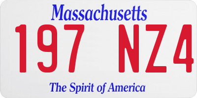 MA license plate 197NZ4