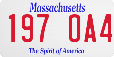 MA license plate 197OA4