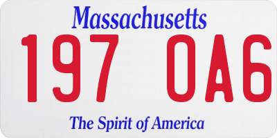 MA license plate 197OA6