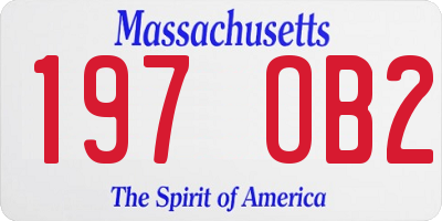 MA license plate 197OB2