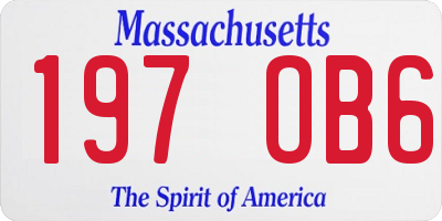 MA license plate 197OB6