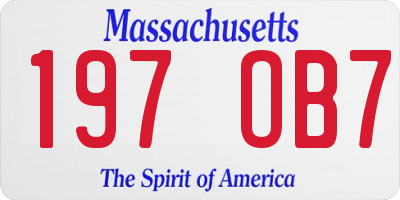 MA license plate 197OB7