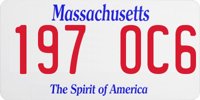 MA license plate 197OC6