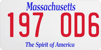 MA license plate 197OD6
