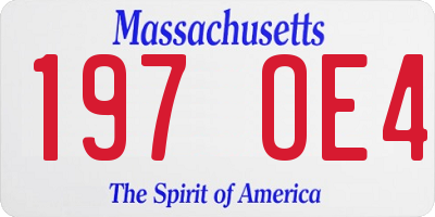 MA license plate 197OE4