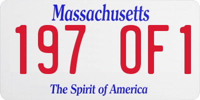 MA license plate 197OF1
