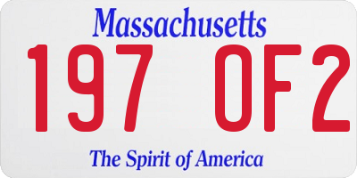 MA license plate 197OF2