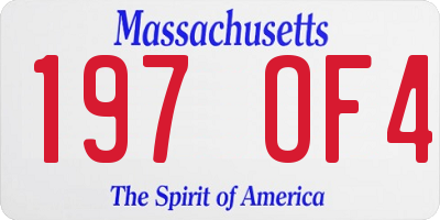 MA license plate 197OF4
