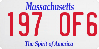 MA license plate 197OF6
