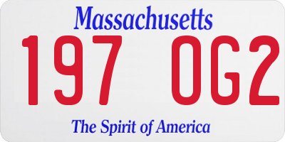 MA license plate 197OG2