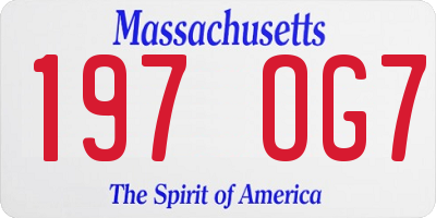 MA license plate 197OG7