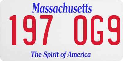 MA license plate 197OG9