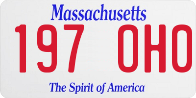 MA license plate 197OH0