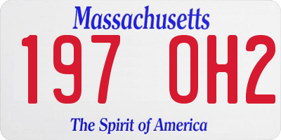 MA license plate 197OH2