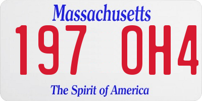MA license plate 197OH4
