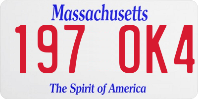 MA license plate 197OK4