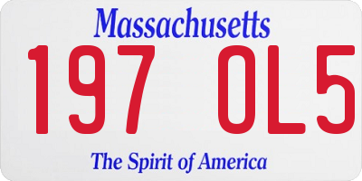 MA license plate 197OL5