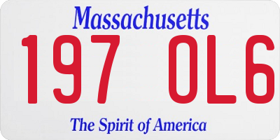 MA license plate 197OL6