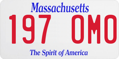 MA license plate 197OM0