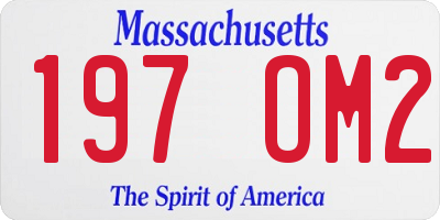 MA license plate 197OM2